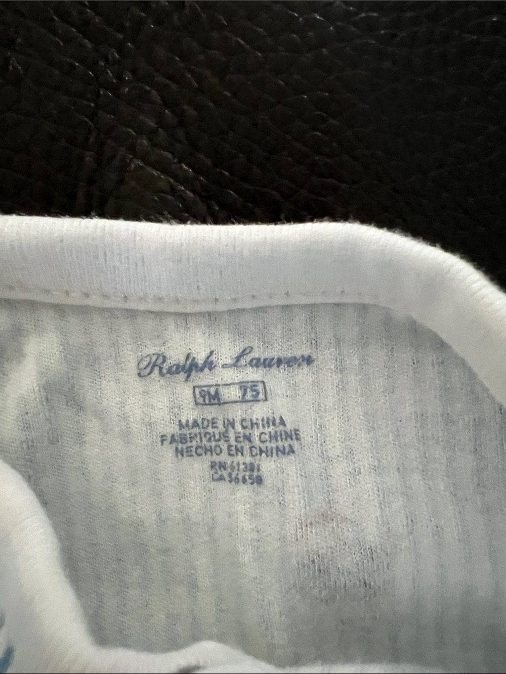Ralph Lauren Light Blue & White Striped Footed One-Piece - Picture 2 of 3